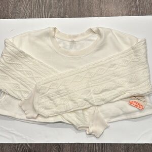 FREE PEOPLE Snow Worries Laye top size medium White